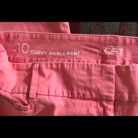 EUC Ann Taylor Loft Curvy Ankle Pant Size 10 Coral - Picture 3 of 3